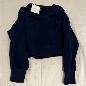 Beyond Yoga Funnel Neck Sweater NWT Size XS Navy Blue